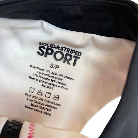 Solid & Stripe Sport Women’s S Trek High Neck Zip Front‎ Sports Bra White Sporty - Picture 3 of 8